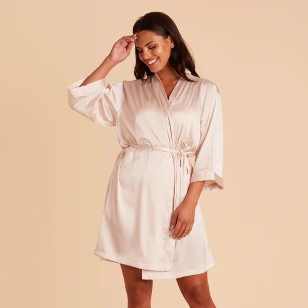 Blush Silky Bridal Robe Bride or Bridesmaid size 2XL/3XL
